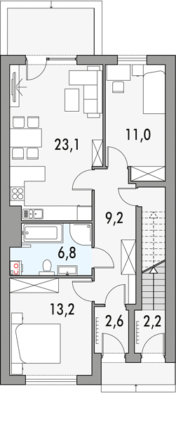 План 1 этажа дома BHE-7975-58 План 1 этажа дома BHE-7975-58
